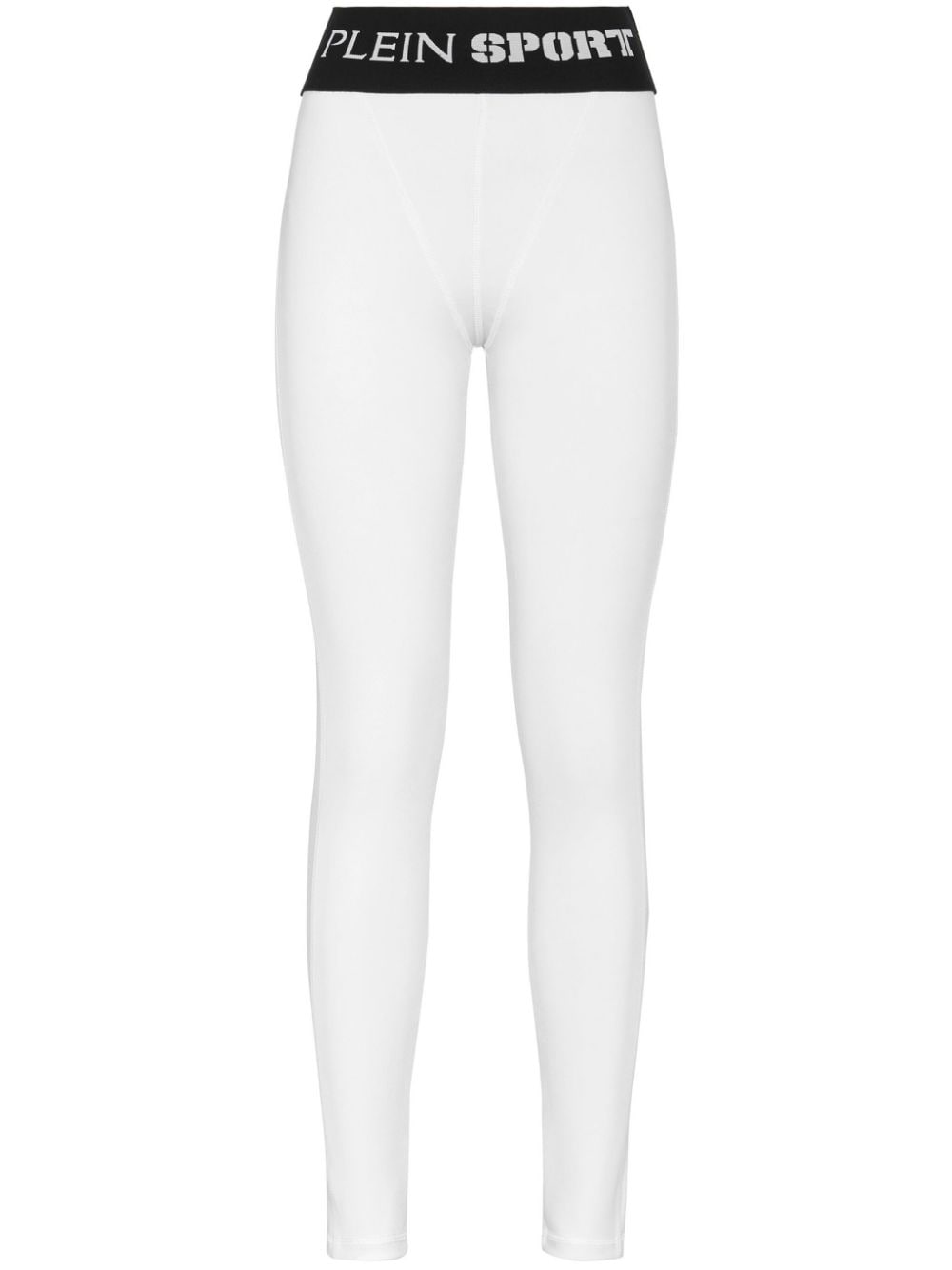 Plein Sport logo-waistband leggings - White von Plein Sport
