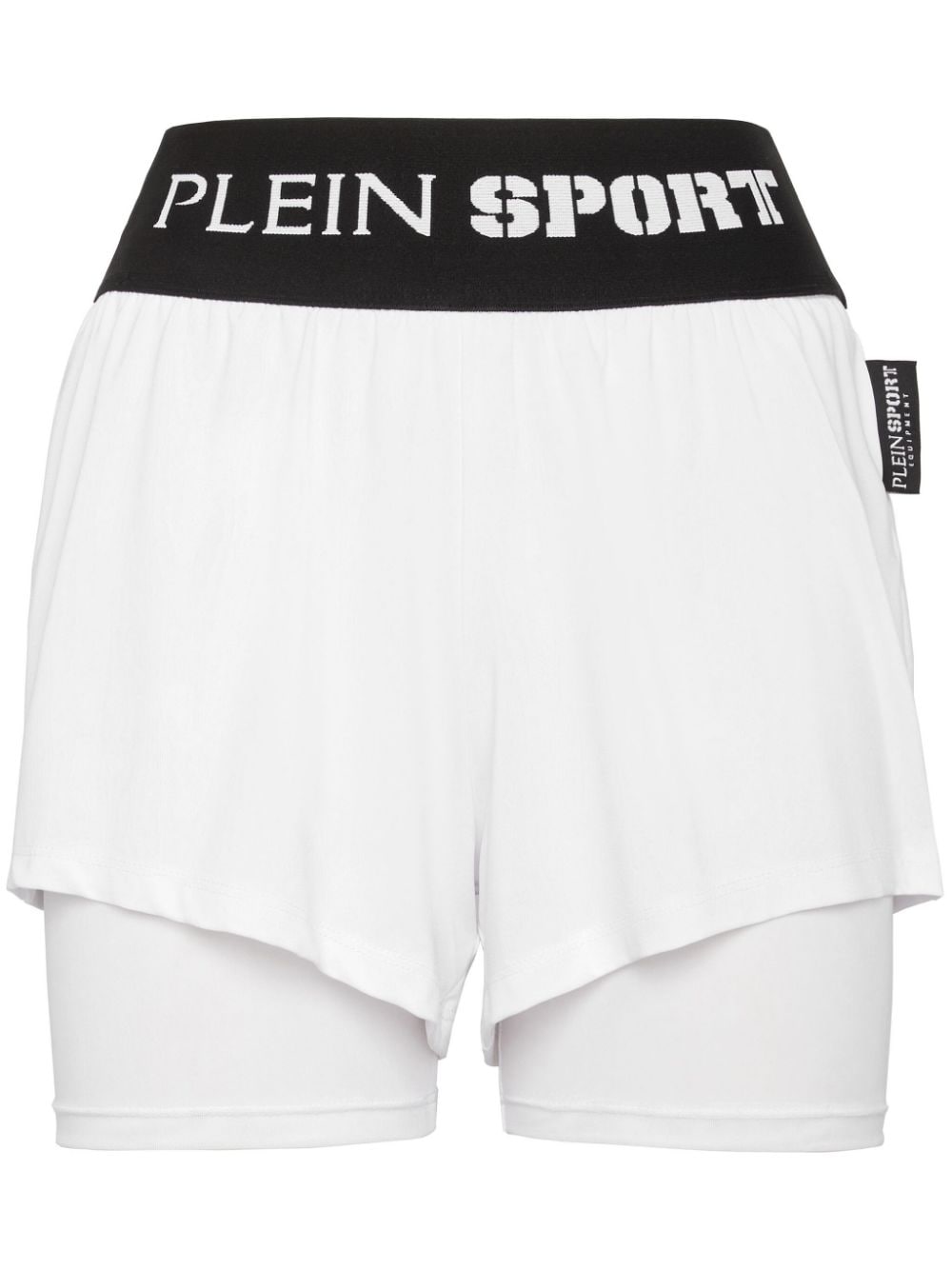 Plein Sport logo-waistband tennis shorts - White von Plein Sport