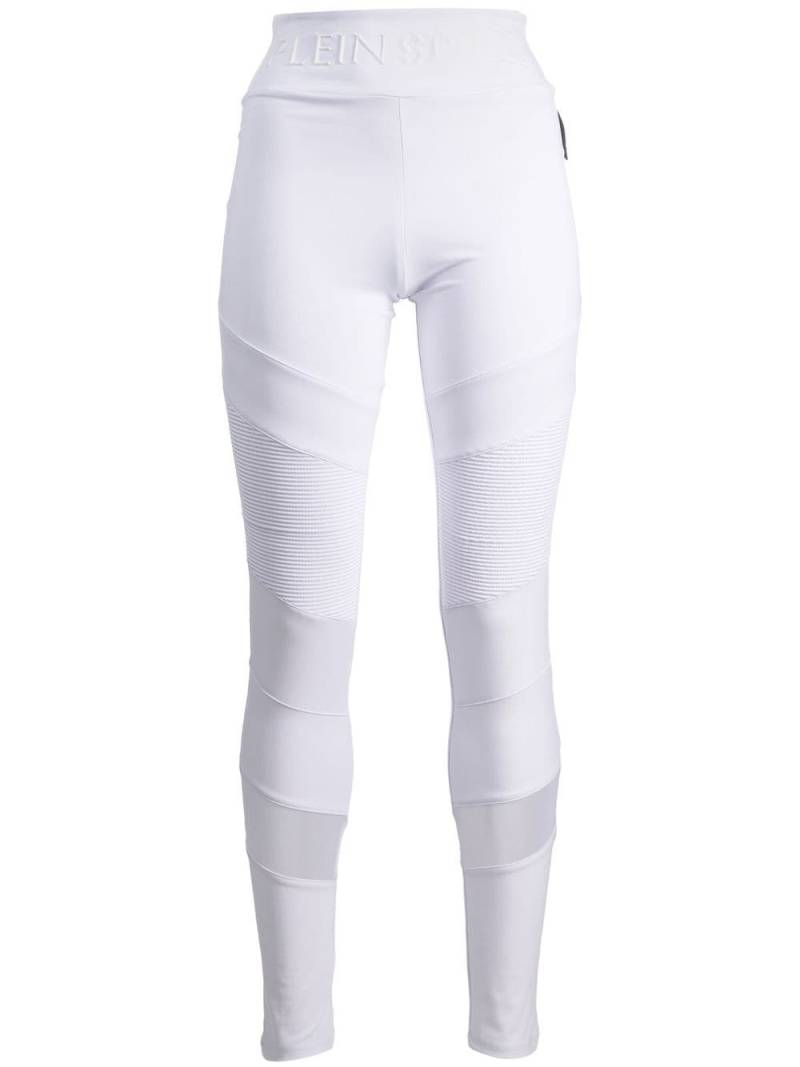 Plein Sport ribbed-panelled jogging leggings - White von Plein Sport