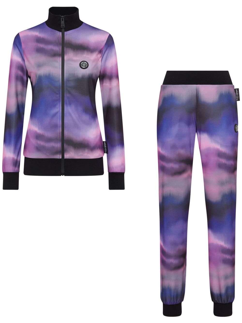 Plein Sport tie-dye pattern jogging tracksuit - Black von Plein Sport