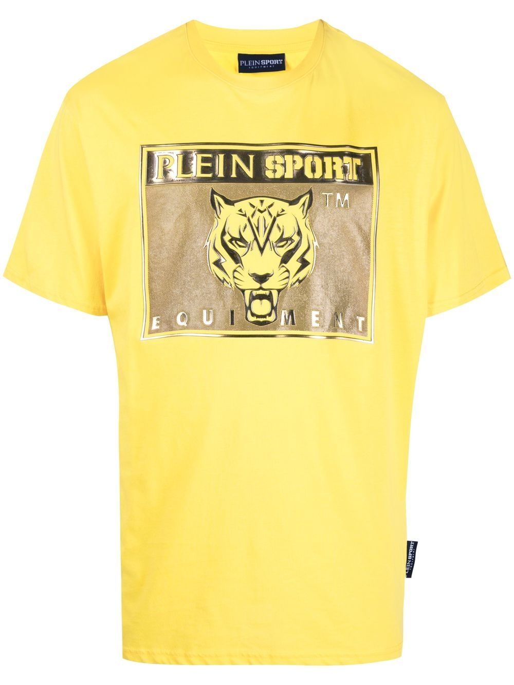 Plein Sport tiger-head logo-print T-shirt - Yellow von Plein Sport