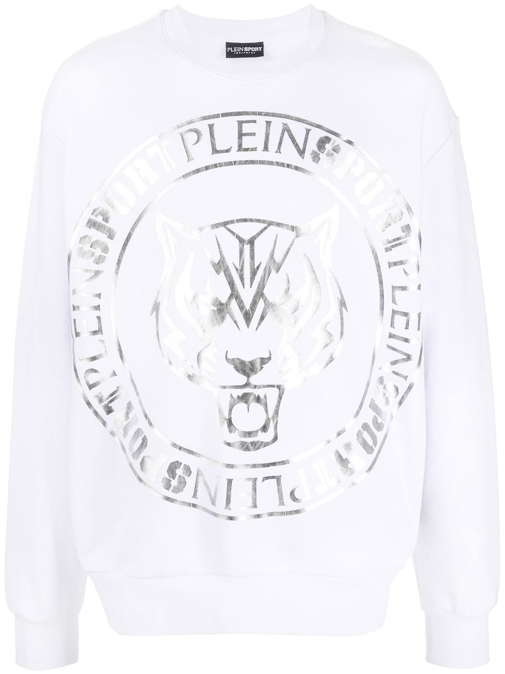 Plein Sport tiger-head logo-print sweatshirt - White von Plein Sport