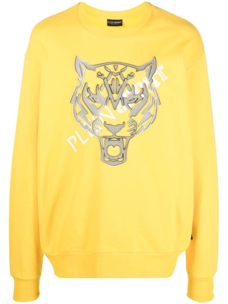 Plein Sport tiger-head long-sleeve sweatshirt - Yellow von Plein Sport
