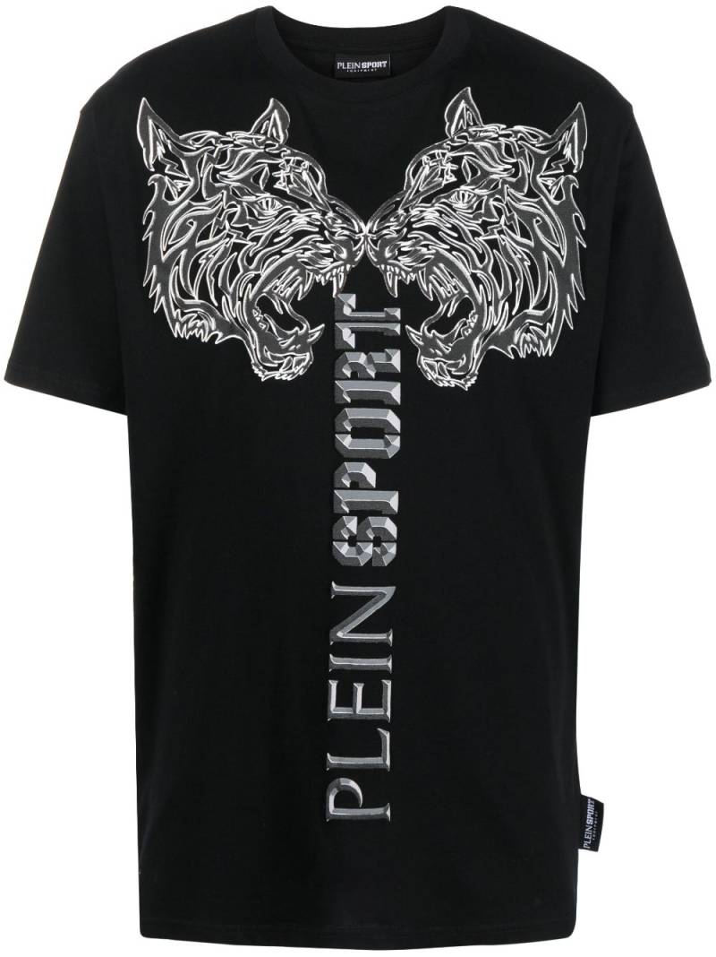 Plein Sport tiger-print T-shirt - Black von Plein Sport