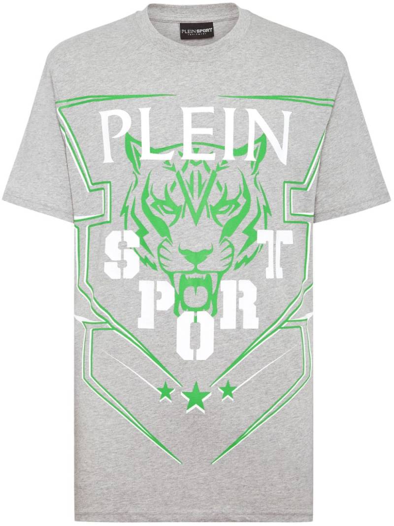 Plein Sport tiger-print cotton T-shirt - Grey von Plein Sport