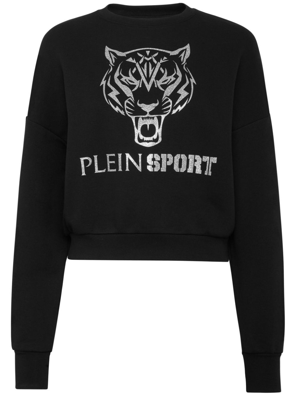 Plein Sport tiger-print cropped sweatshirt - Black von Plein Sport