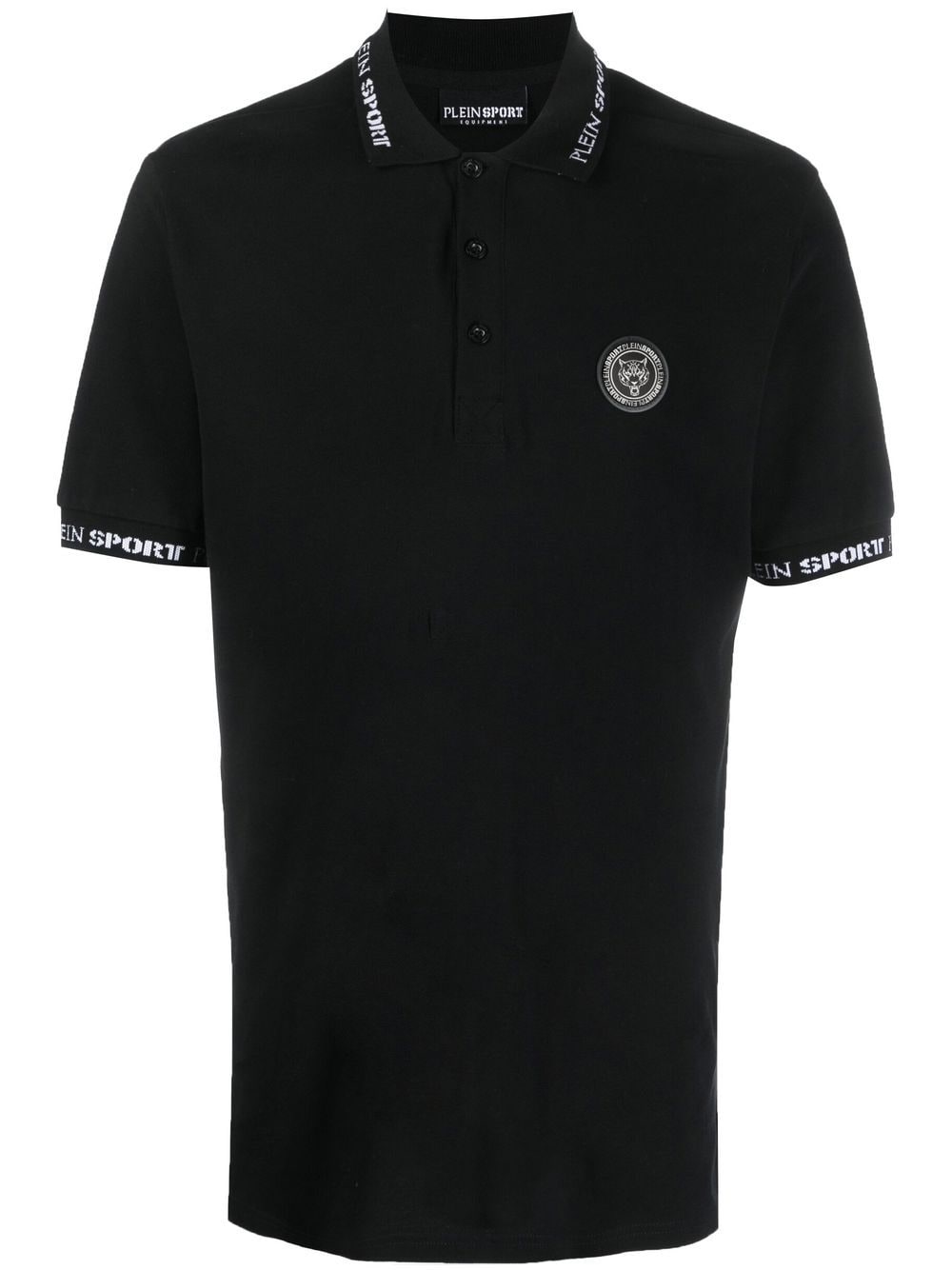 Plein Sport tiger-print short-sleeved polo shirt - Black von Plein Sport