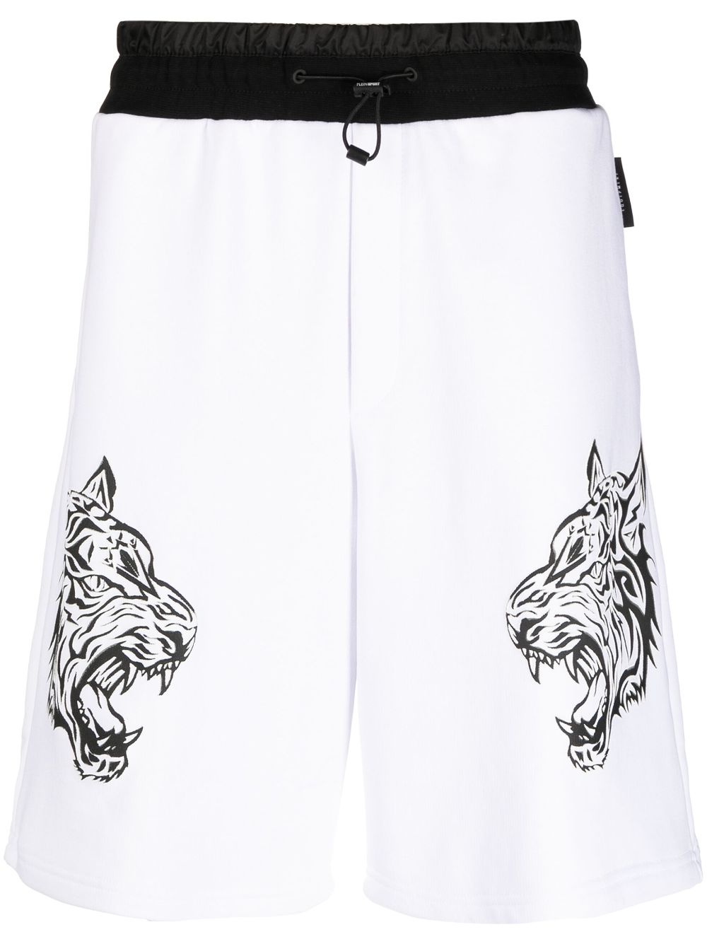 Plein Sport tiger-print track shorts - White von Plein Sport