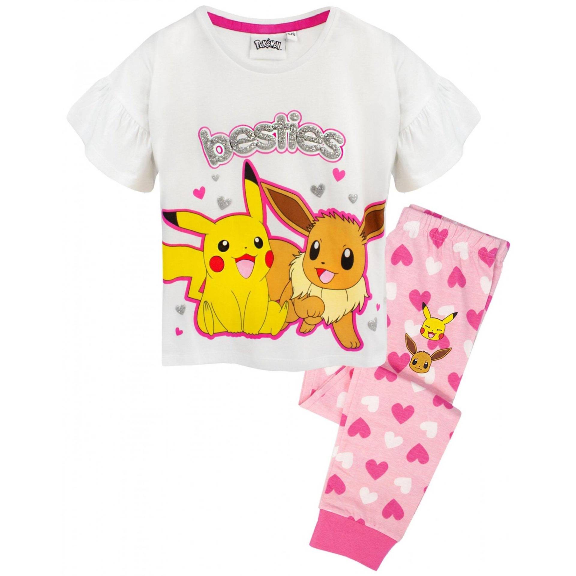 Besties Schlafanzug Mit Langer Hose Unisex Weiss 146/152 von Pokémon