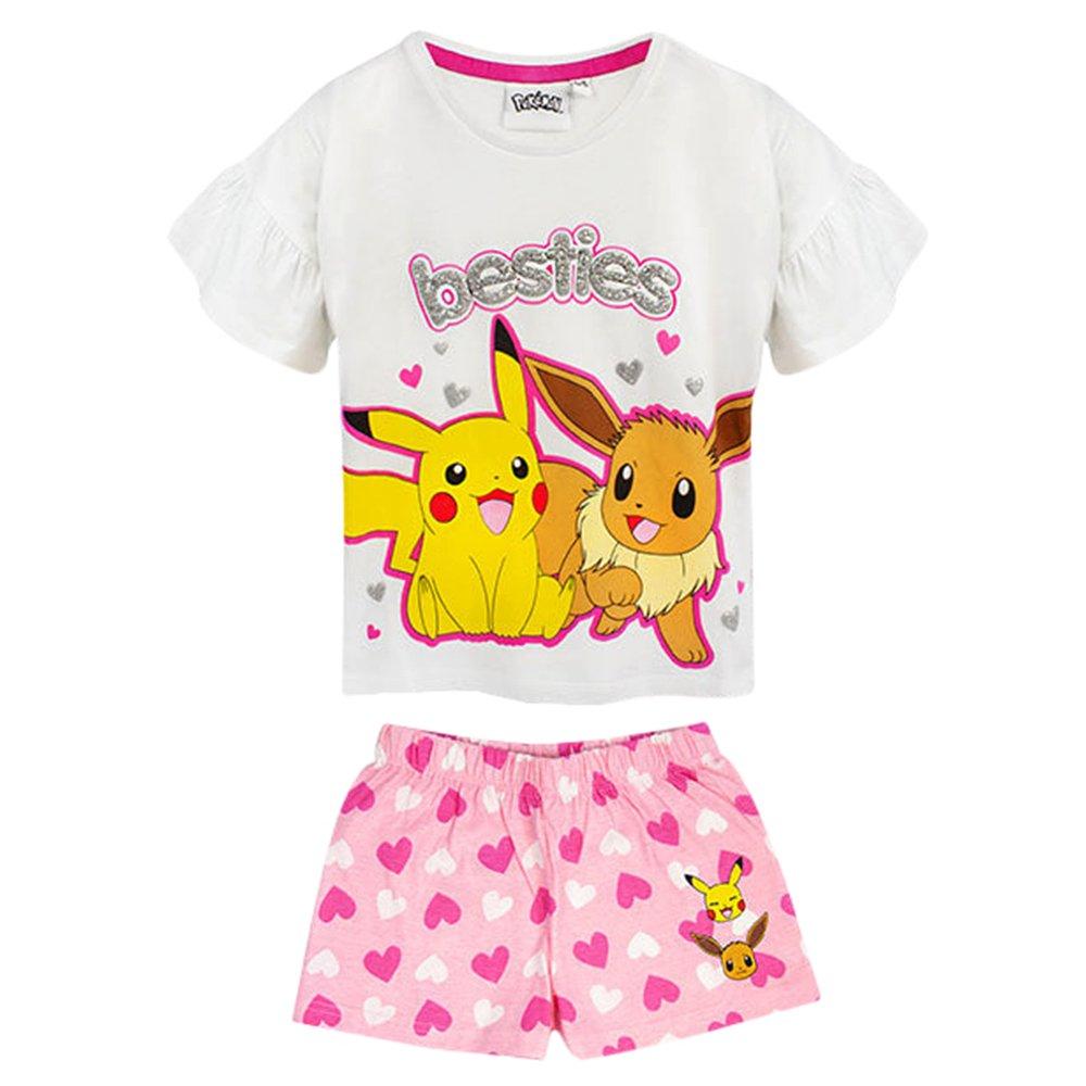 Besties Schlafanzug Mit Shorts (3erpack)rüschen Mädchen Weiss 140 von Pokémon