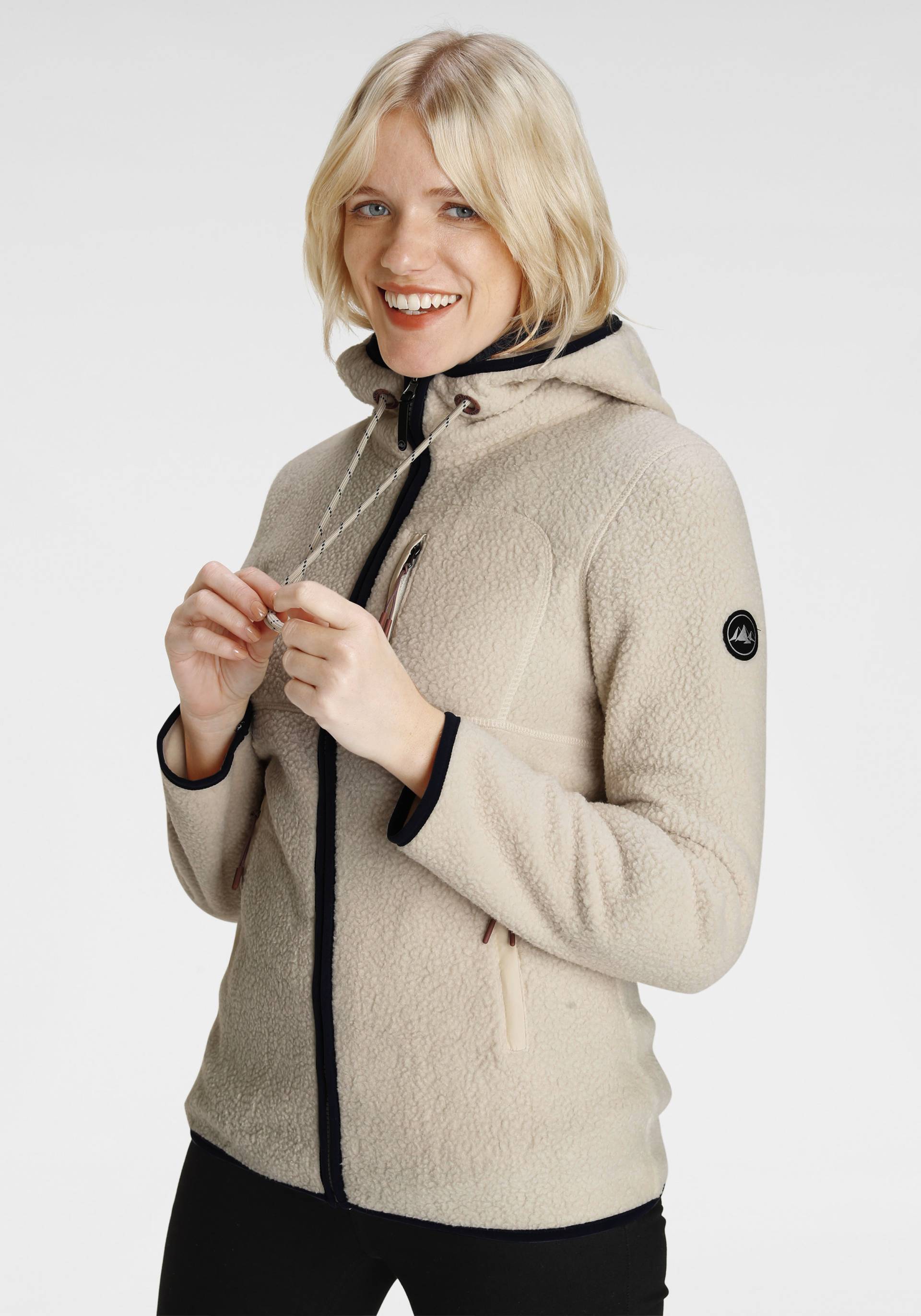 Polarino Fleecejacke, mit Kapuze, aus Sherpa Fleece von Polarino