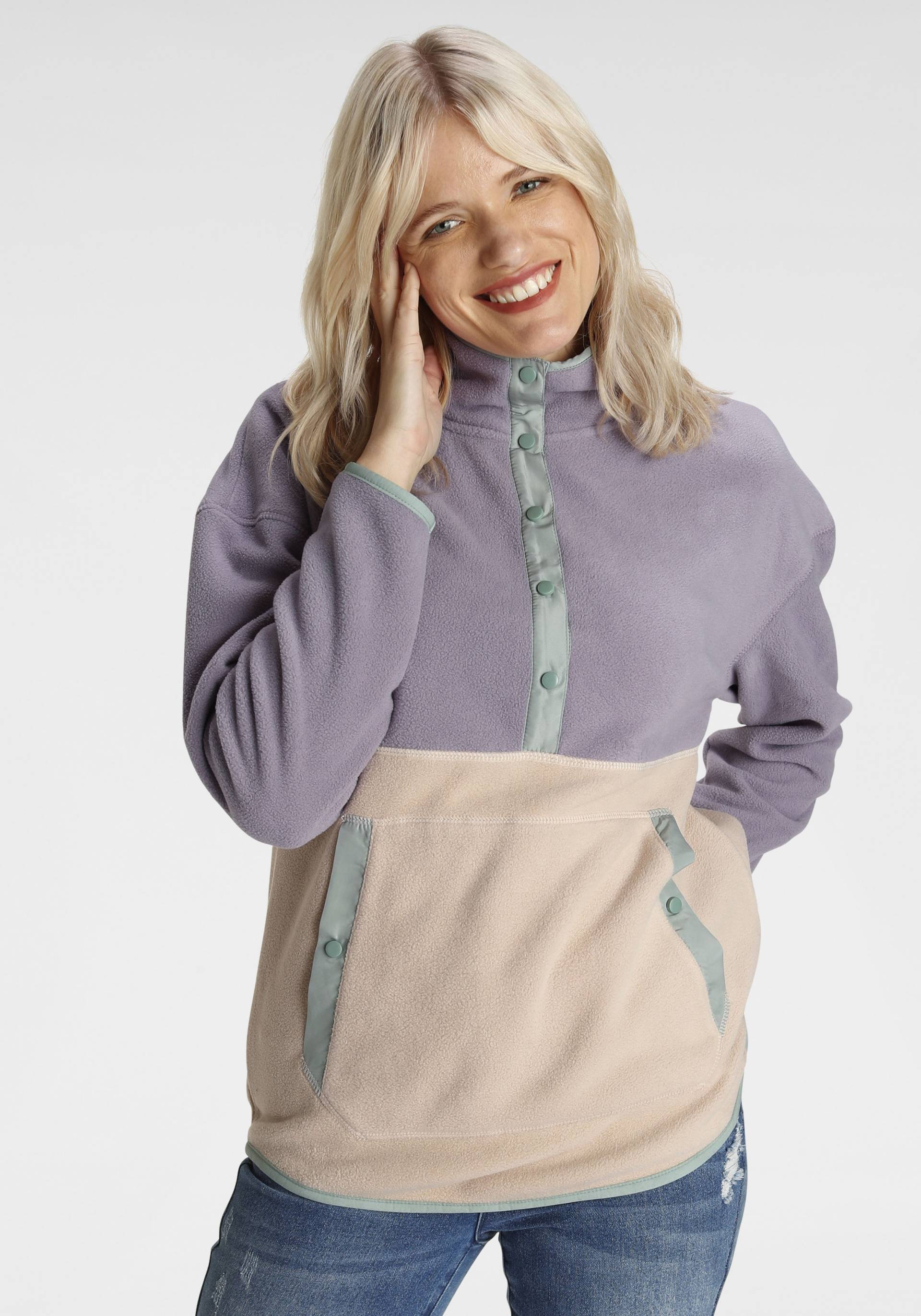 Polarino Fleecepullover, im Colorblock von Polarino