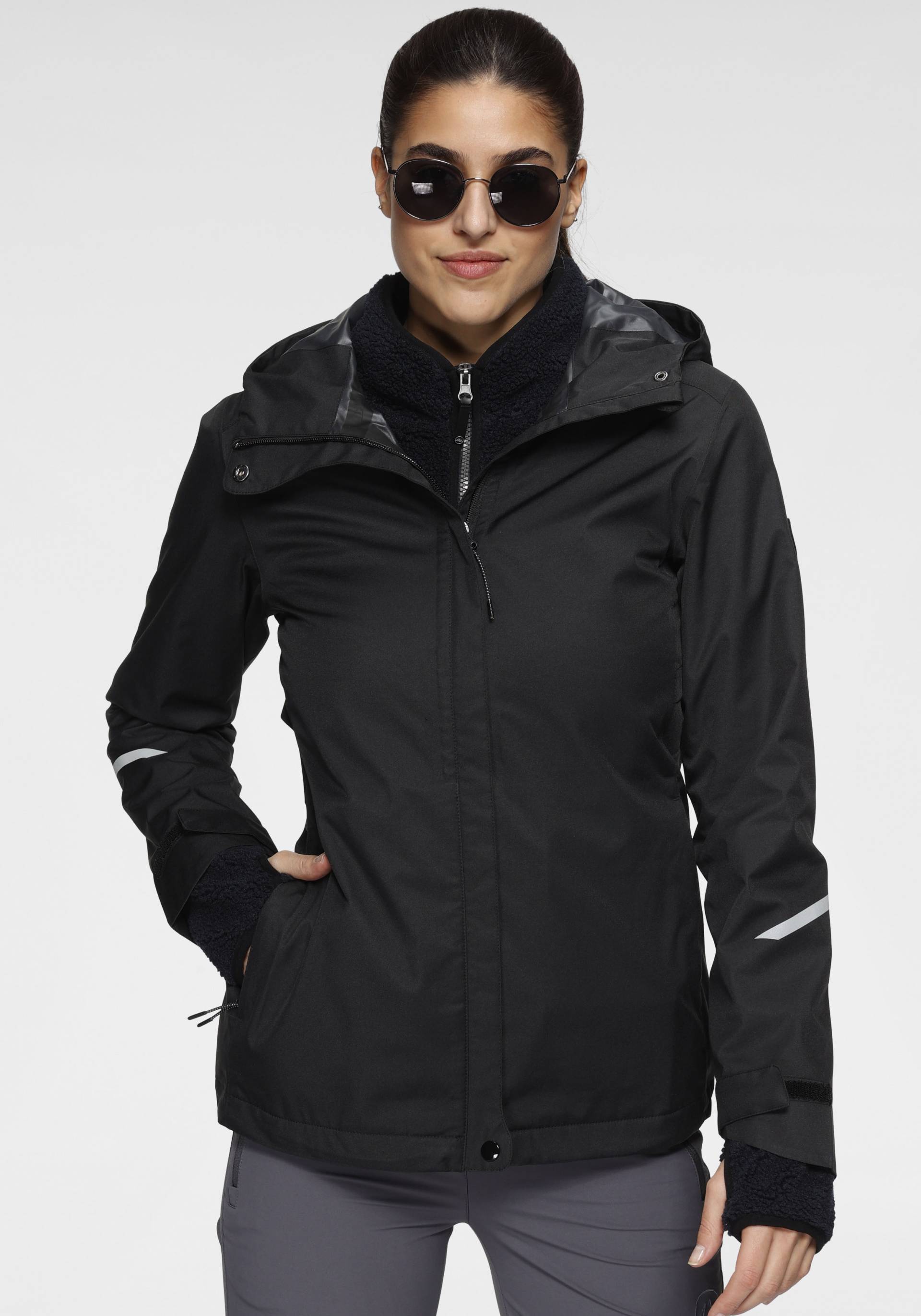 Polarino Regenjacke, mit Kapuze, packable mit Reflektorstreifen von Polarino