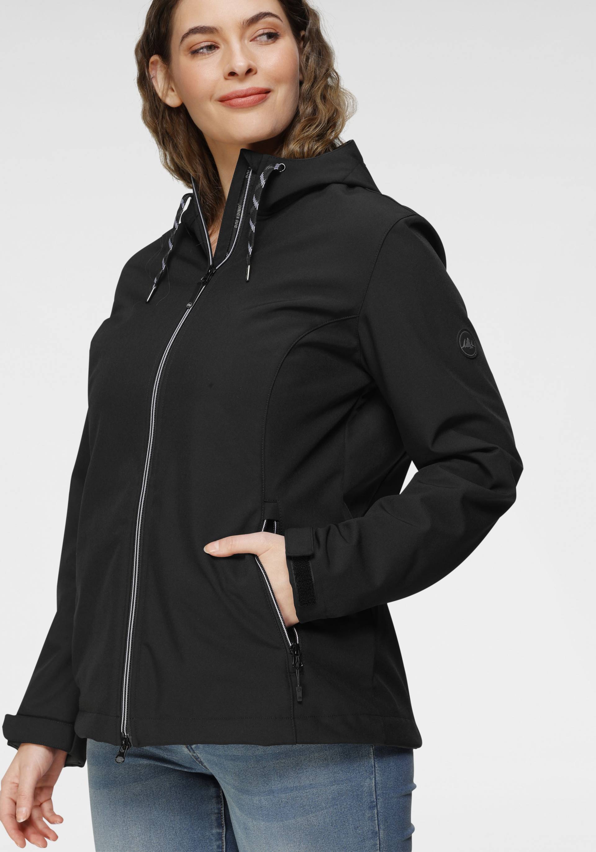 Polarino Softshelljacke, mit Kapuze, aus elastischem Funktionsmaterial von Polarino