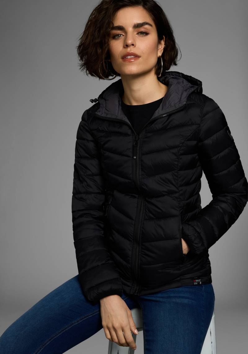 Polarino Steppjacke, mit Kapuze, für kühle Tage, aus leichtem Webmaterial, wasserabweisend von Polarino