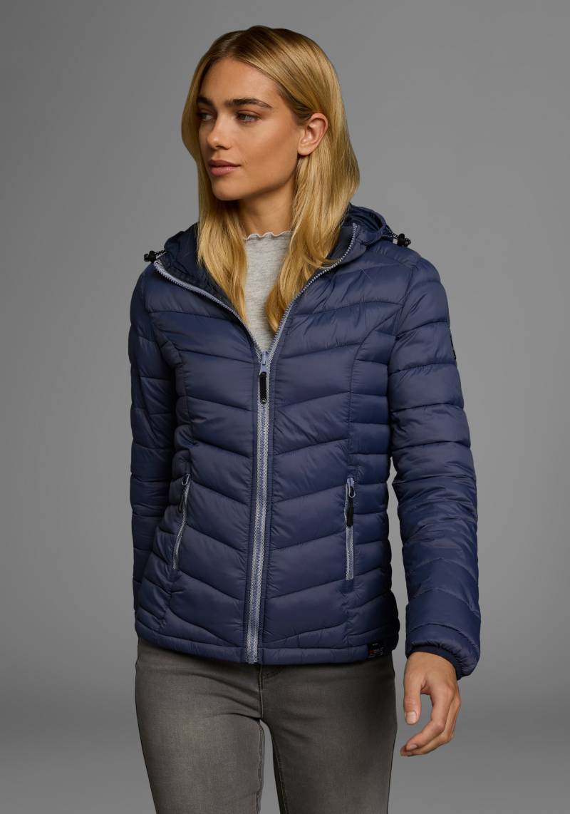 Polarino Steppjacke, mit Kapuze, für kühle Tage, aus leichtem Webmaterial, wasserabweisend von Polarino