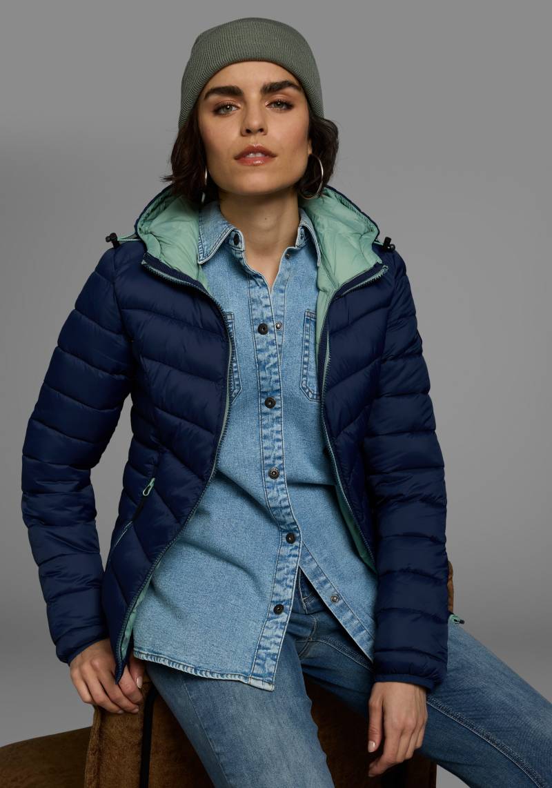 Polarino Steppjacke, mit Kapuze, für kühle Tage, aus leichtem Webmaterial, wasserabweisend von Polarino