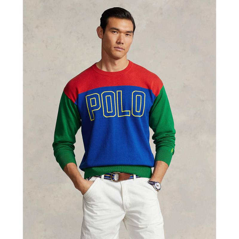 Oversized-Pullover aus Baumwolle, Colorblock-Design von Polo Ralph Lauren