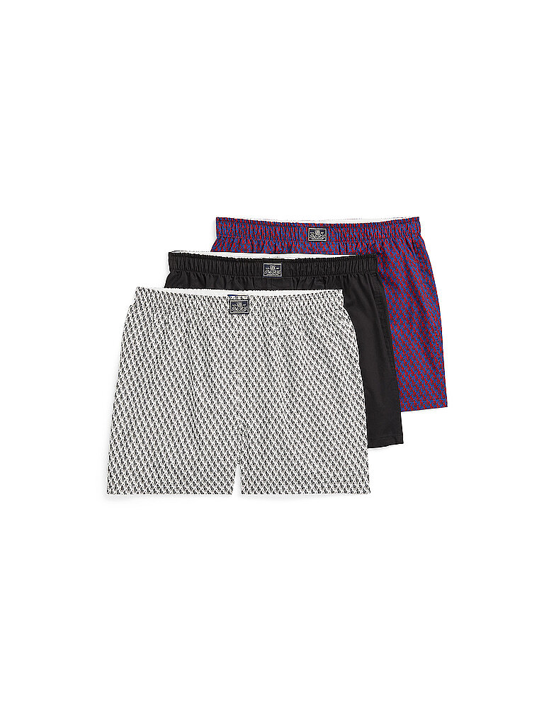 POLO RALPH LAUREN Boxershorts 3-er Pkg wht tile ryl tile black bunt | L von Polo Ralph Lauren