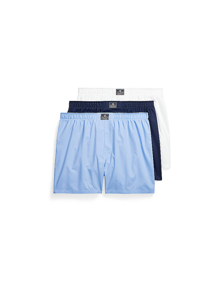 POLO RALPH LAUREN Boxershorts 3er Pkg weiss hellblau marine bunt | S von Polo Ralph Lauren