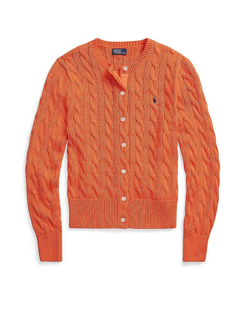 POLO RALPH LAUREN Cardigan Slim Fit orange | XS von Polo Ralph Lauren