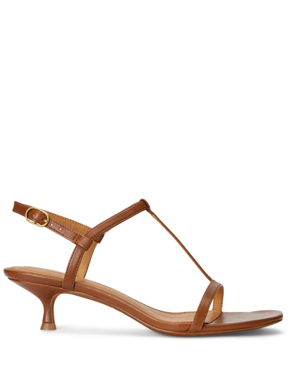 Polo Ralph Lauren 40mm kitten-heel leather sandals - Brown von Polo Ralph Lauren