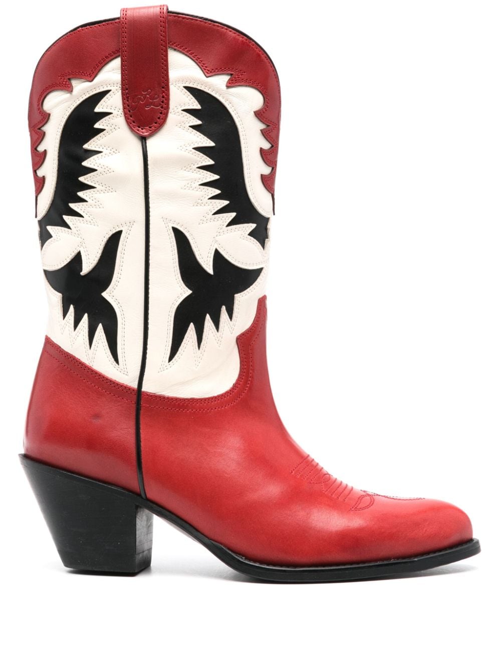 Polo Ralph Lauren 65mm Western leather ankle boots - Red von Polo Ralph Lauren