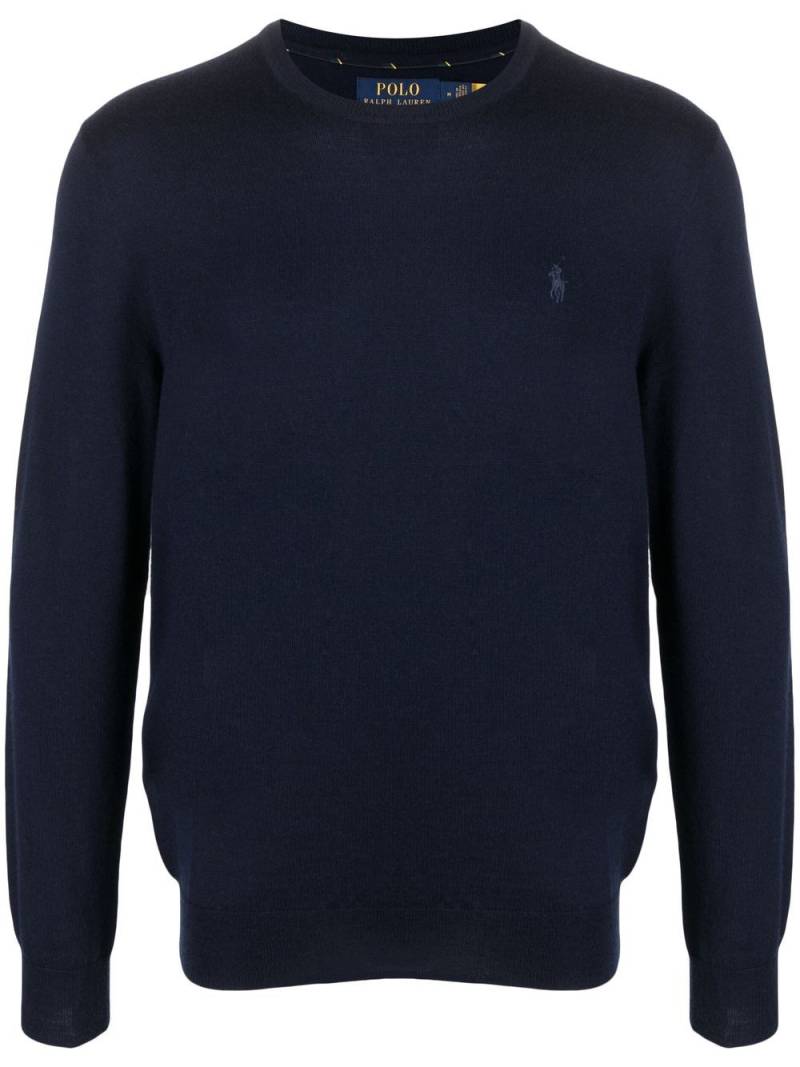 Polo Ralph Lauren embroidered-logo wool jumper - Blue von Polo Ralph Lauren