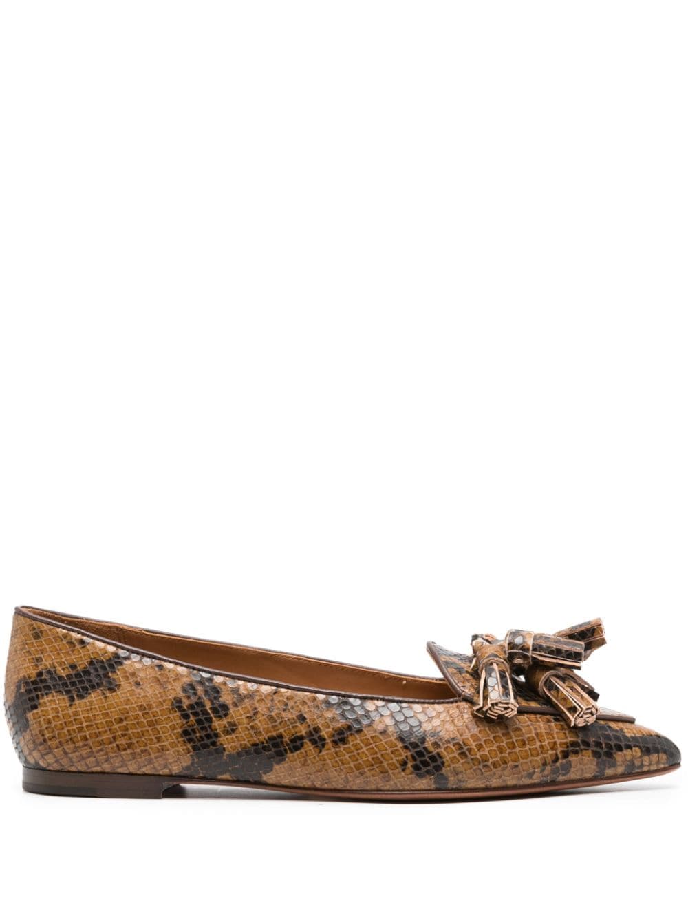 Polo Ralph Lauren Ashtyn python print leather loafers - Brown von Polo Ralph Lauren