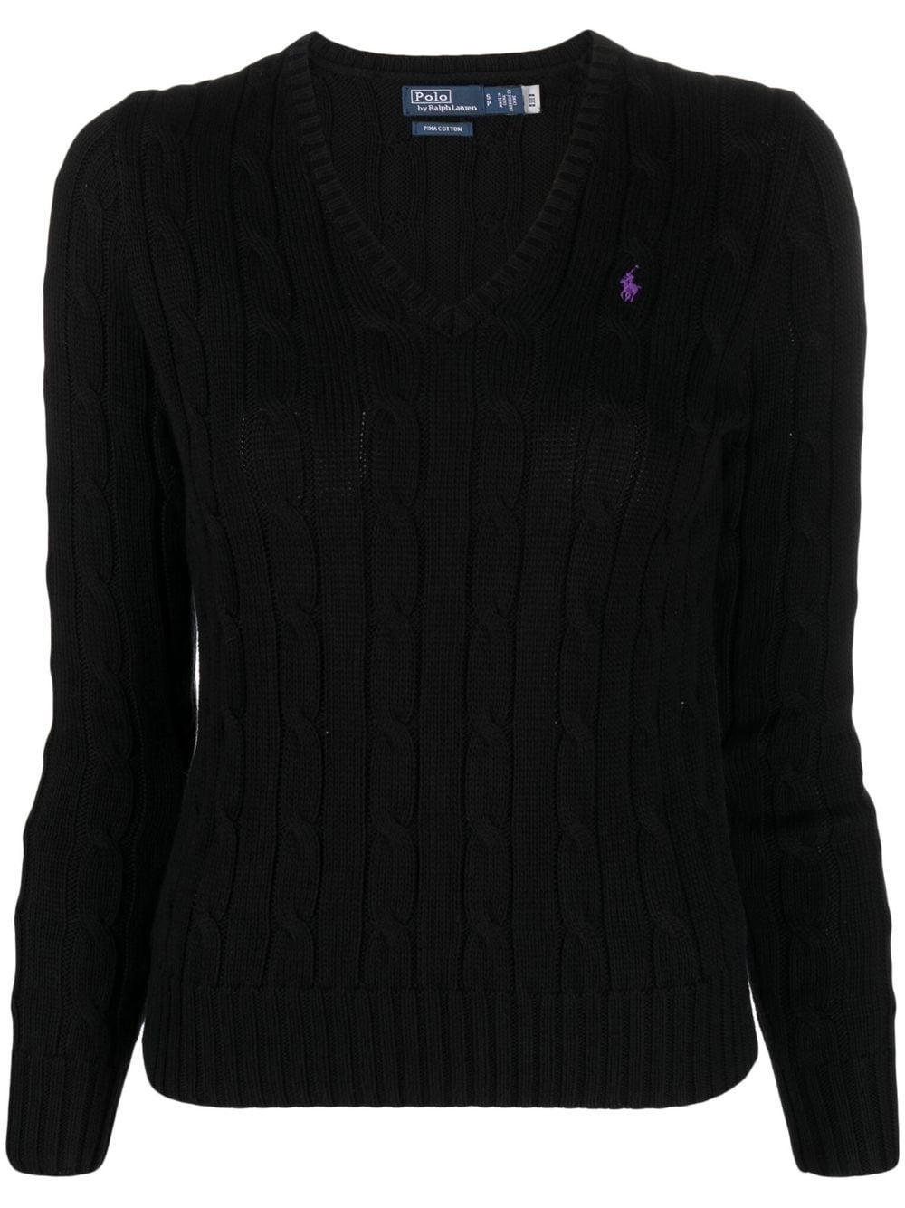 Polo Ralph Lauren Kimberly Polo Pony cable-knit jumper - Black von Polo Ralph Lauren