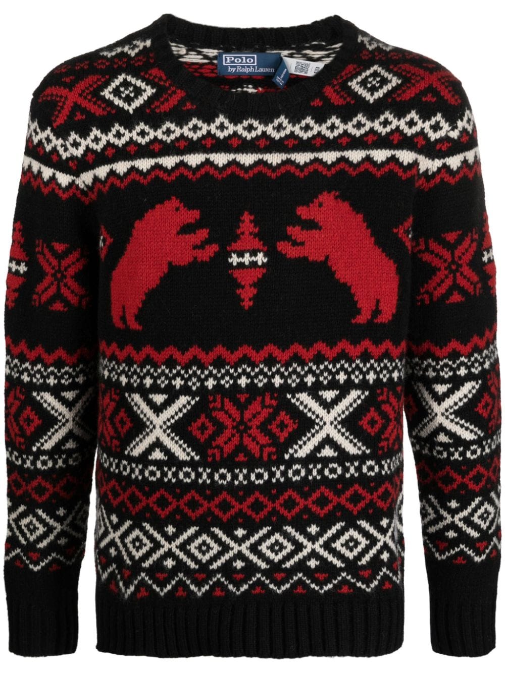 Polo Ralph Lauren Polar Bear fair-isle wool jumper - Black von Polo Ralph Lauren