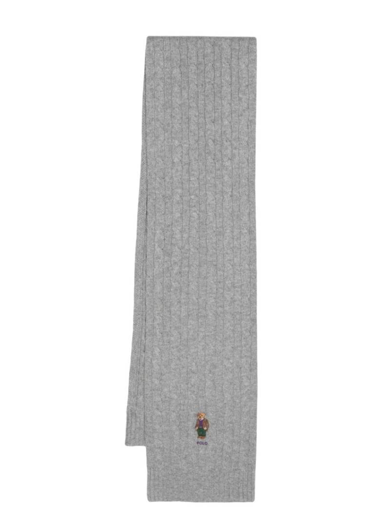 Polo Ralph Lauren Polo Bear cable-knit scarf - Grey von Polo Ralph Lauren