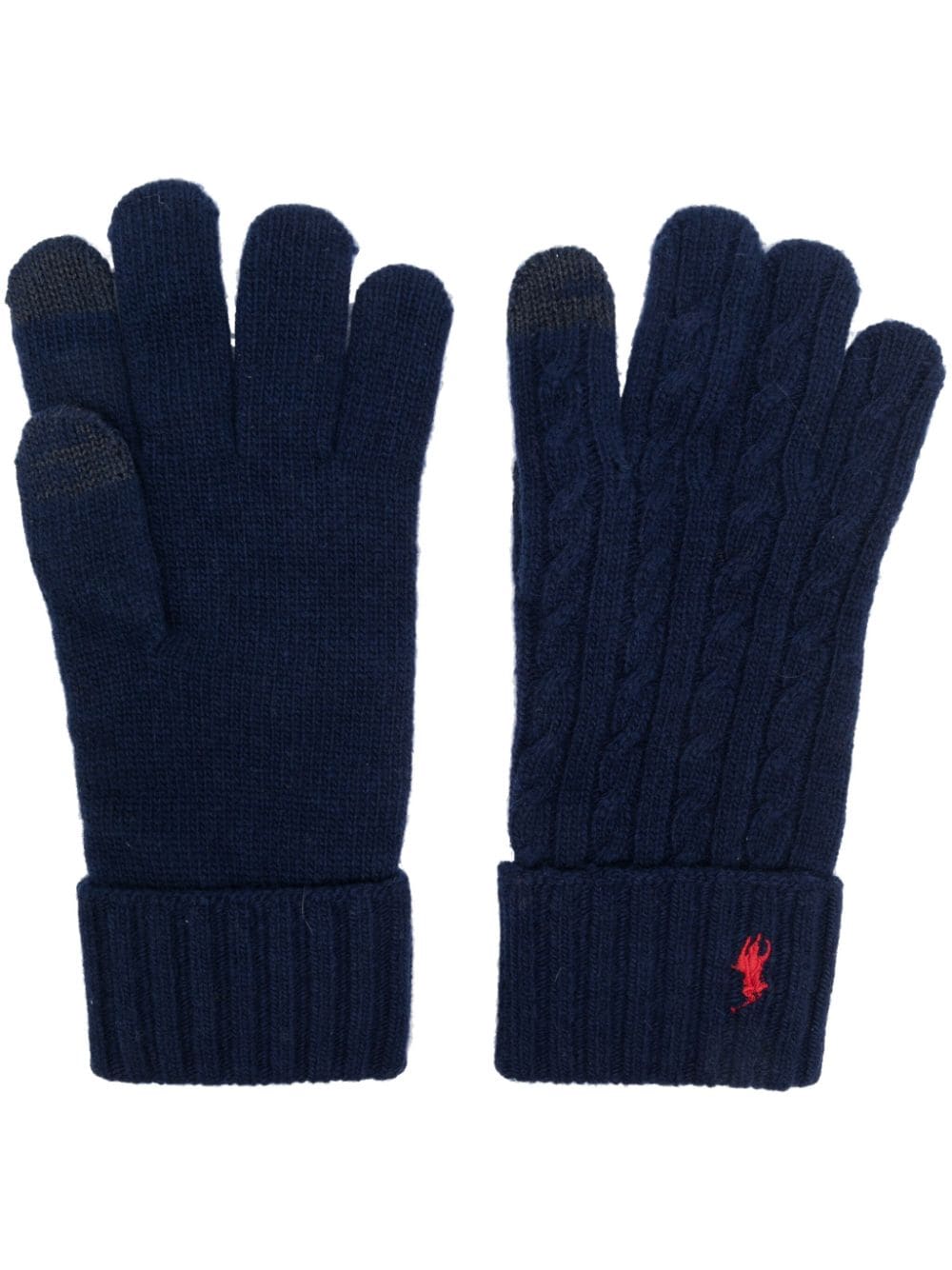 Polo Ralph Lauren Polo Pony cable-knit gloves - Blue von Polo Ralph Lauren