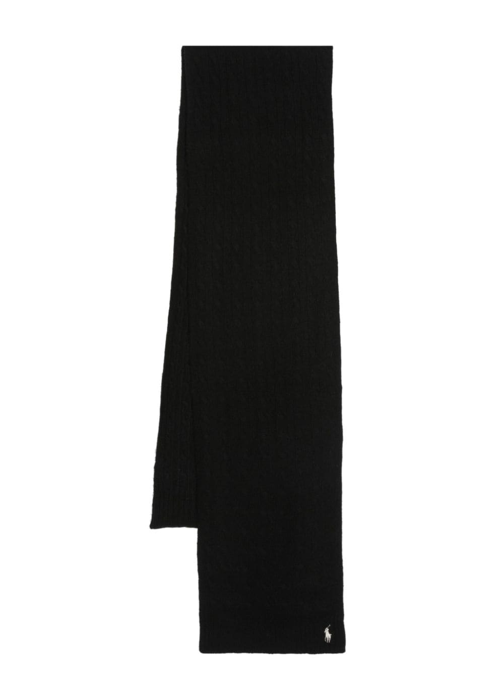 Polo Ralph Lauren Polo Pony cable-knit scarf - Black von Polo Ralph Lauren