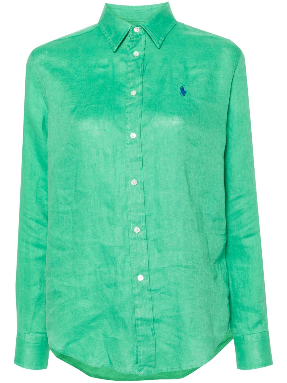 Polo Ralph Lauren Polo Pony-embroidered linen shirt - Green von Polo Ralph Lauren