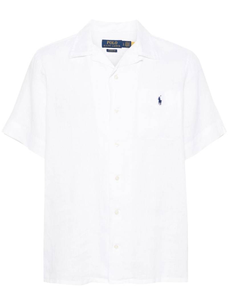 Polo Ralph Lauren Polo-Pony-embroidery linen shirt - White von Polo Ralph Lauren