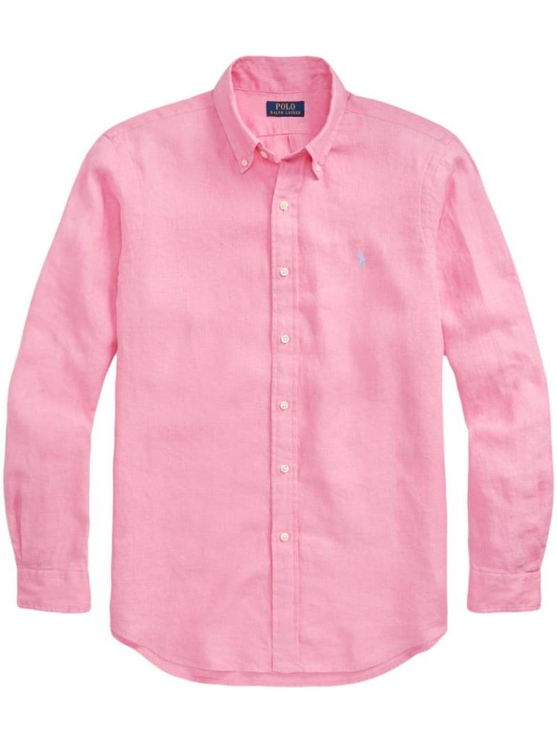 Polo Ralph Lauren Polo Pony logo-embroidered linen shirt - Pink von Polo Ralph Lauren