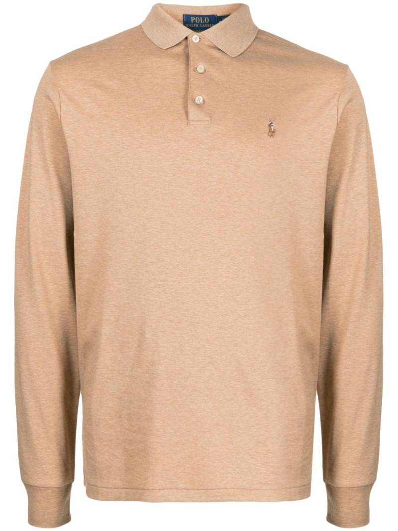 Polo Ralph Lauren Polo Pony long-sleeve cotton polo shirt - Neutrals von Polo Ralph Lauren