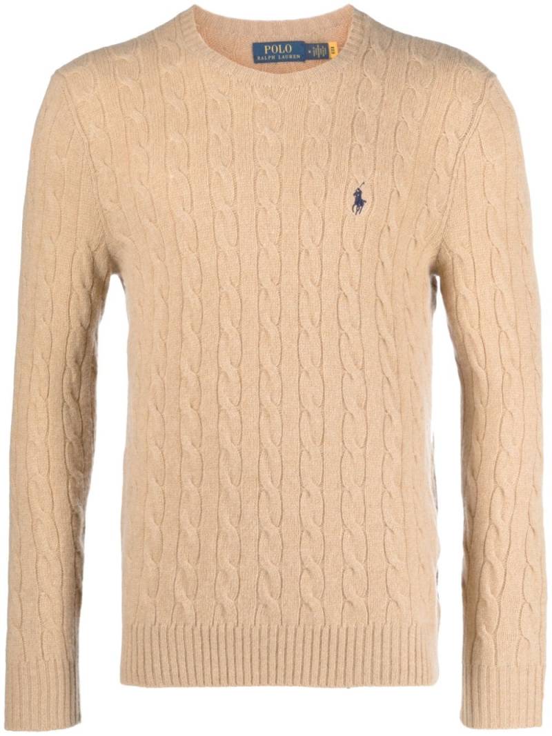 Polo Ralph Lauren Polo Pony-motif cable-knit jumper - Brown von Polo Ralph Lauren