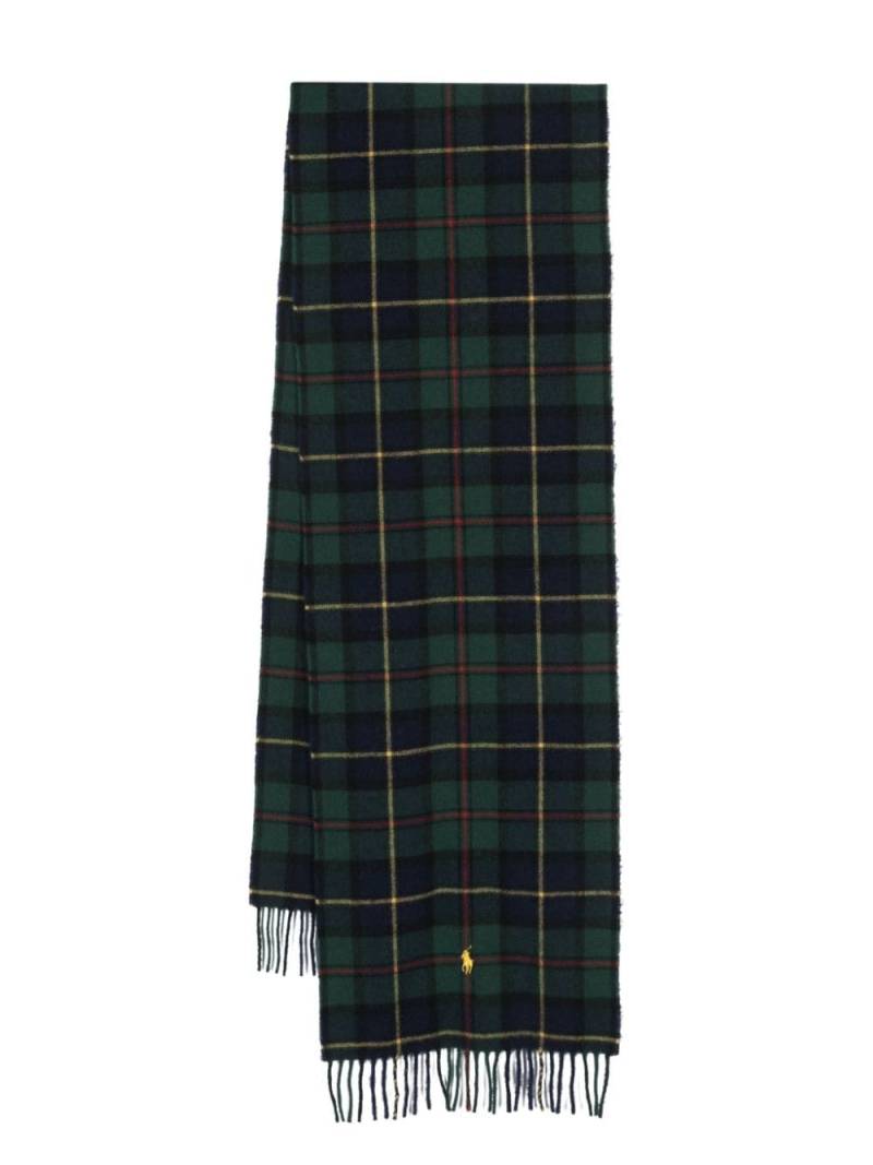 Polo Ralph Lauren Polo Pony tartan check-pattern scarf - Blue von Polo Ralph Lauren