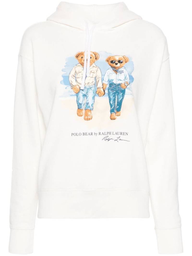 Polo Ralph Lauren Ralph & Ricky Bear fleece hoodie - White von Polo Ralph Lauren