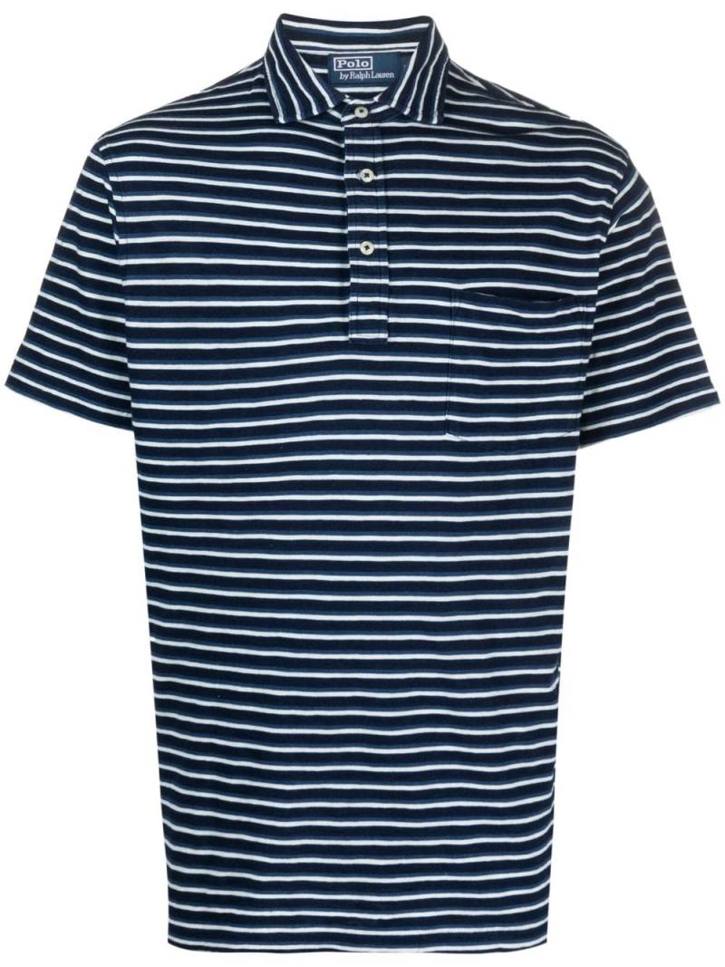 Polo Ralph Lauren striped cotton polo shirt - Blue von Polo Ralph Lauren