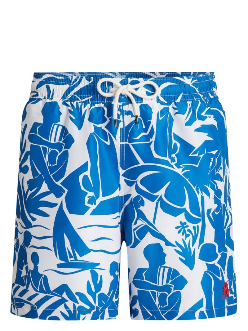Polo Ralph Lauren Traveller illustration-print swim shorts - Blue von Polo Ralph Lauren