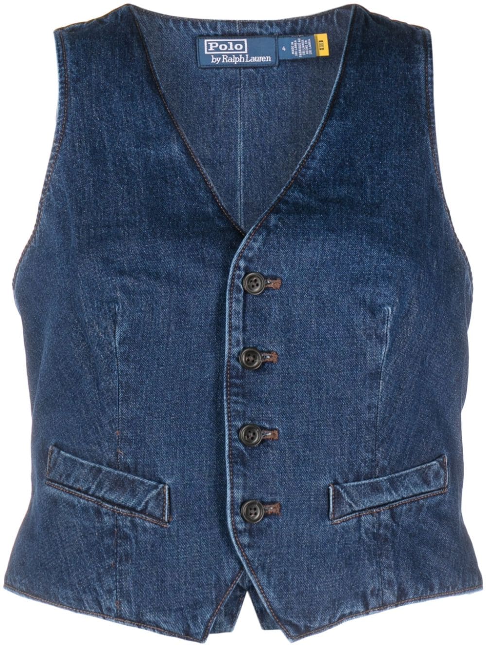 Polo Ralph Lauren V-neck denim waistcoat - Blue von Polo Ralph Lauren