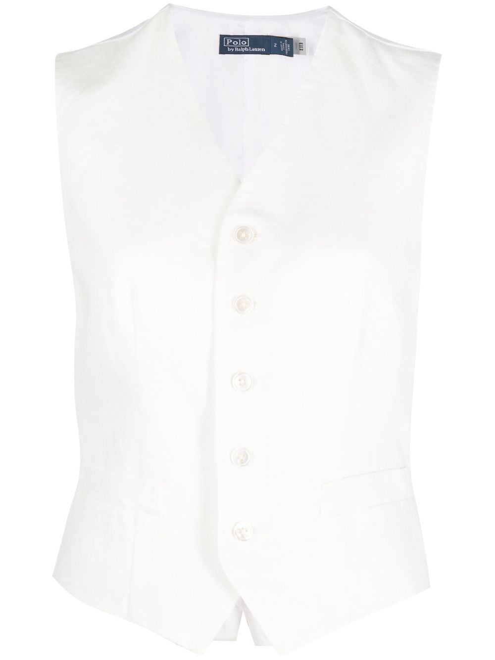 Polo Ralph Lauren V-neck linen waistcoat - White von Polo Ralph Lauren