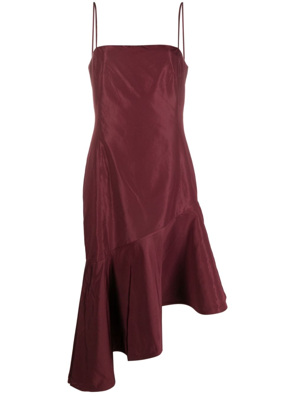 Polo Ralph Lauren asymmetric taffeta midi dress - Red von Polo Ralph Lauren