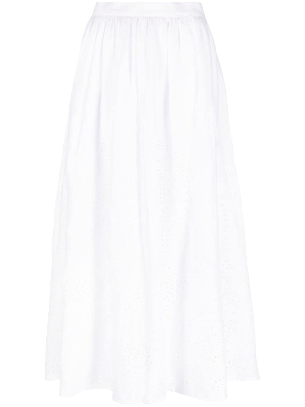 Polo Ralph Lauren broderie-anglaise linen midi skirt - White von Polo Ralph Lauren