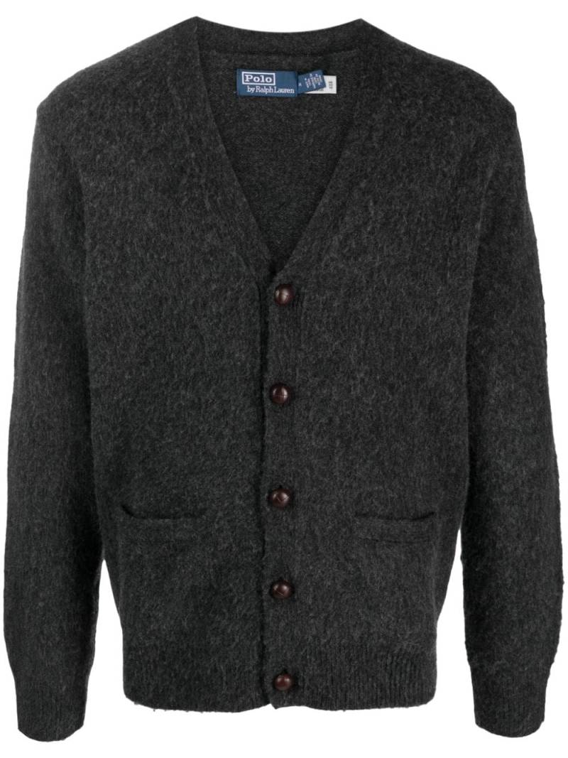 Polo Ralph Lauren brushed-effect V-neck wool-blend cardigan - Grey von Polo Ralph Lauren