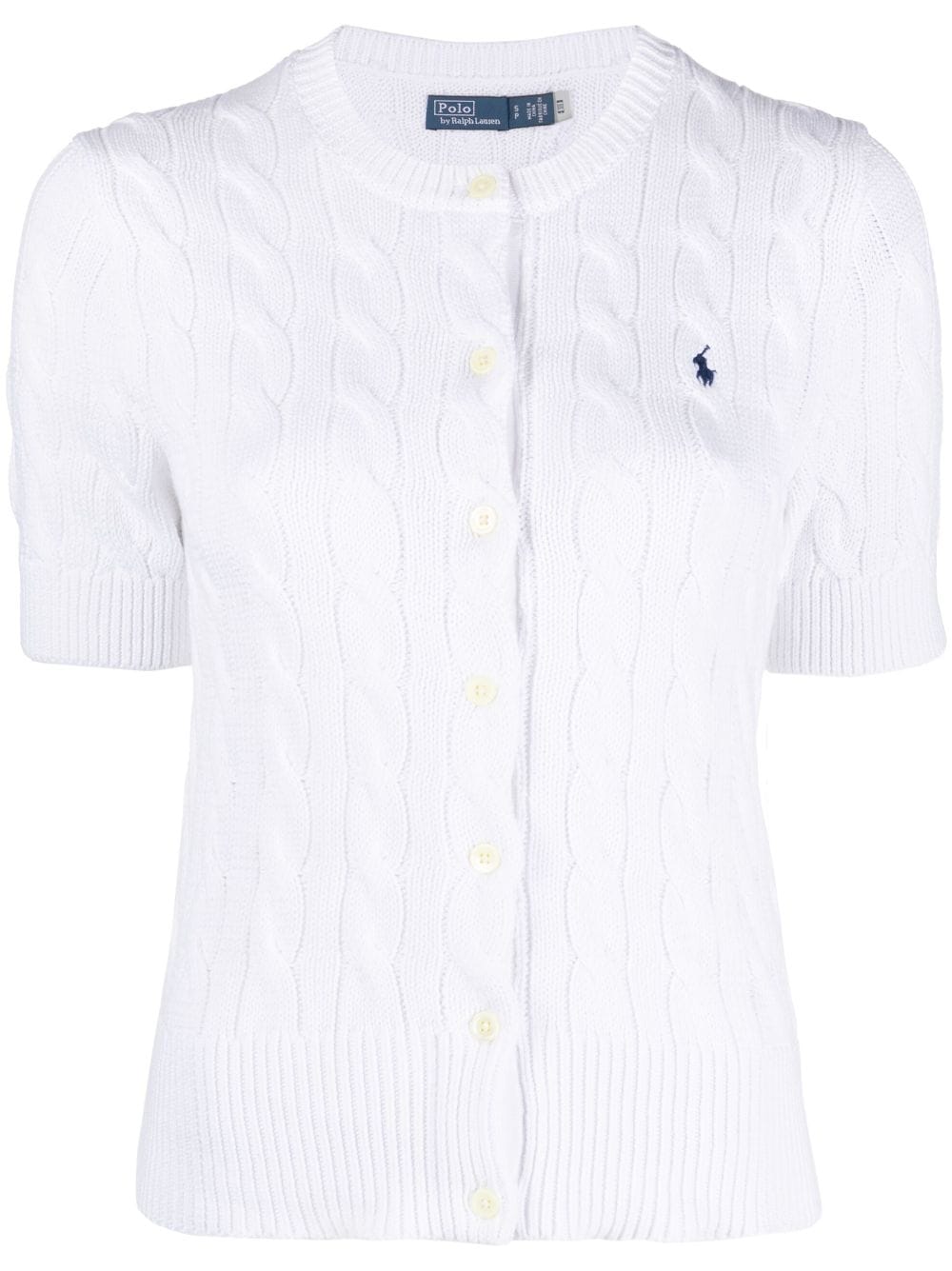 Polo Ralph Lauren cable-knit short-sleeve cardigan - White von Polo Ralph Lauren