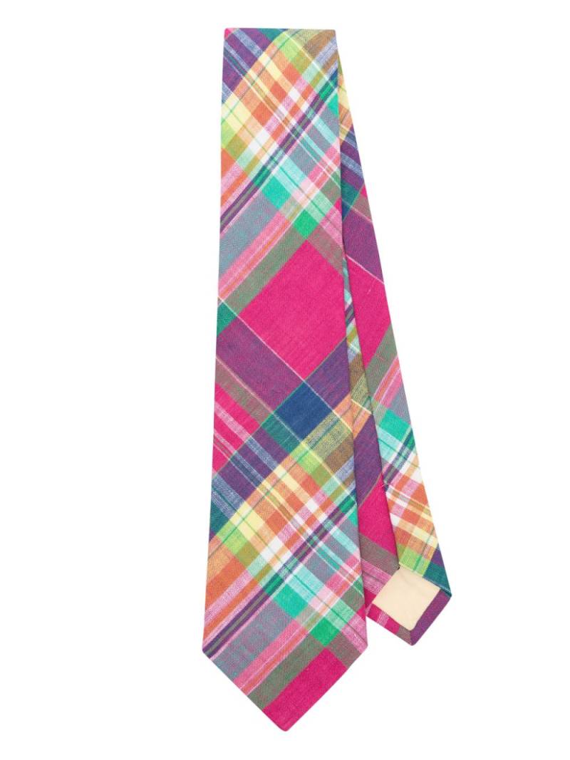 Polo Ralph Lauren check-pattern linen tie - Pink von Polo Ralph Lauren